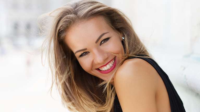 woman smiling