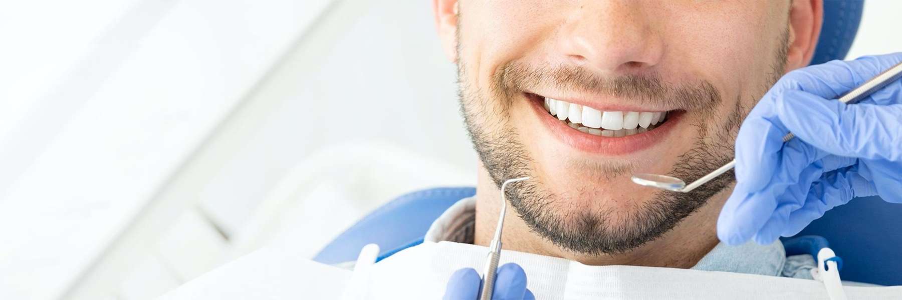 close up of patient's smile after a dental cleaning