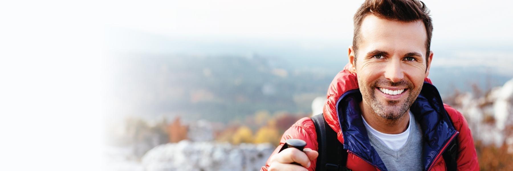 Man on a hike at Pacific Industrial Park in Arlington WA