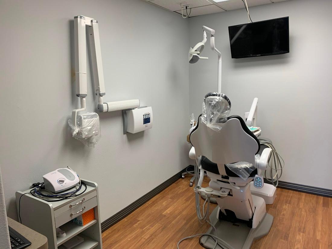 Treatment room at dentist office in Arlington